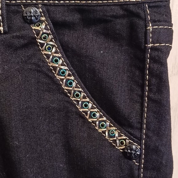 NWOT Miss Me Jeans, Size 27, Black, Bedazzled, 32W x 29L, Skinny, Stretch Denim - Picture 10 of 12